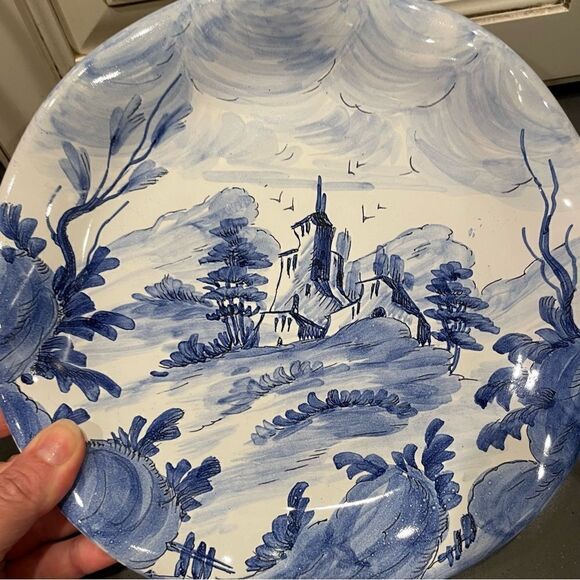 Ugo Zaccagnini Pottery Rare Mid 20th Century  Italian Faience Ruffled Plate - Picture 8 of 16